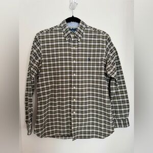 Ralph Lauren Green and White Plaid Shirt